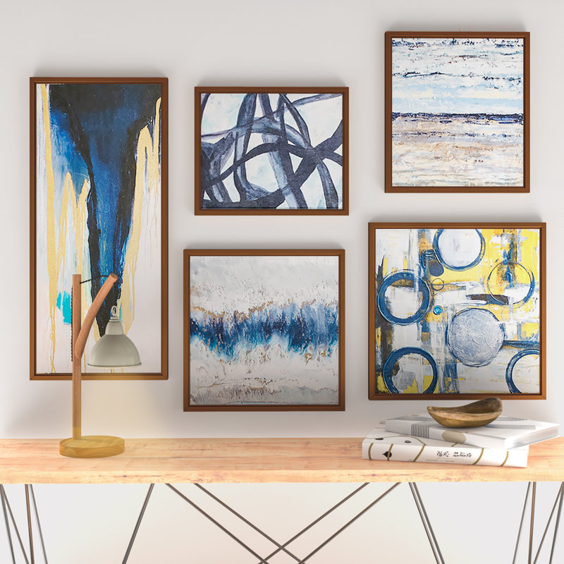 Blue Bliss 5 Piece Wrapped Canvas Graphic Art Print Set & Reviews AllModern